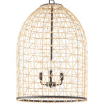 Rattan Tall Pendant - Matte Black / Rattan