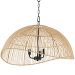Rattan Dome Pendant - Matte Black / Rattan
