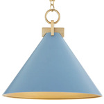 Jackson Pendant - Aged Brass / Blue