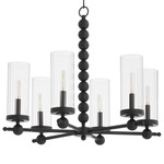 Lee Boulevard Candlelight Chandelier - Matte Black / Clear