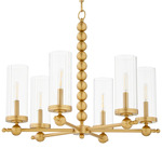 Lee Boulevard Candlelight Chandelier - Aged Brass / Clear