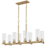 Mercier Linear Chandelier - Aged Brass / Clear