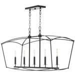 Mantle Linear Chandelier - Matte Black