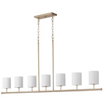 Harmony Linear Chandelier - Aged Brass / White Linen
