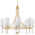 Lee Boulevard Chandelier - Aged Brass / White Linen