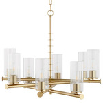 Mercier Chandelier - Aged Brass / Clear