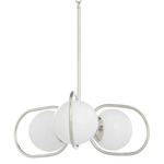 Belmont Chandelier - Polished Nickel / Satin Opal