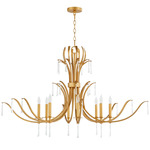 Majesty Ellipse Chandelier - Gold Leaf / Crystal