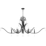 Majesty Ellipse Chandelier - Matte Black / Crystal