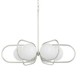 Belmont Chandelier - Polished Nickel / Satin Opal