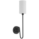 Charlotte Curved Wall Sconce - Matte Black / White Linen