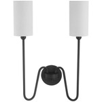 Charlotte Multi-Light Wall Sconce - Matte Black / White Linen