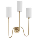 Charlotte Multi-Light Wall Sconce - Aged Brass / White Linen