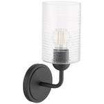 Charlotte Wall Sconce - Matte Black / Clear