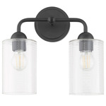 Charlotte Bathroom Vanity Light - Matte Black / Clear