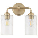 Charlotte Bathroom Vanity Light - Aged Brass / Clear