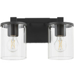 Bolton Bathroom Vanity Light - Matte Black / Clear