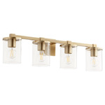 Bolton Bathroom Vanity Light - Aged Brass / Clear