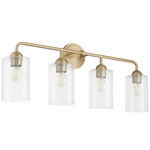 Charlotte Bathroom Vanity Light - Aged Brass / Clear