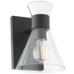 Beldar Wall Sconce - Matte Black / Clear