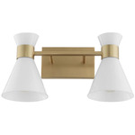 Beldar Bathroom Vanity Light - Aged Brass / Opal / Opal White