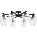 Veno Semi Flush Ceiling Light - Matte Black / Clear