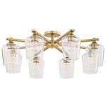 Veno Semi Flush Ceiling Light - Aged Brass / Clear
