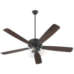 Ovation 52 Inch Ceiling Fan - Matte Black / Walnut-Matte Black / Clear