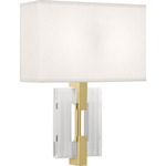 Lincoln Wall Sconce - Modern Brass / Pearl Dupioni