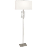 Lincoln Floor Lamp - Polished Nickel / Pearl Dupioni