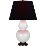 Double Gourd Table Lamp - Lily / Ink Black / Rose Red Lining