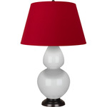 Double Gourd Table Lamp - Lily / Rose Red / Ink Black Lining