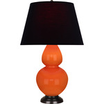 Double Gourd Table Lamp - Pumpkin / Ink Black / Rose Red Lining