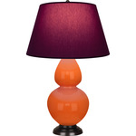 Double Gourd Table Lamp - Pumpkin / Plum / Lavender Lining