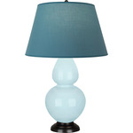 Double Gourd Table Lamp - Baby Blue / Bright Blue / Gray Lining