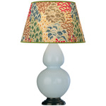 Double Gourd Table Lamp - Baby Blue / Fall Floral