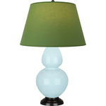 Double Gourd Table Lamp - Baby Blue / Tea Green / Taupe Lining