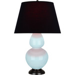 Double Gourd Table Lamp - Baby Blue / Ink Black / Rose Red Lining