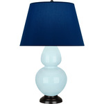 Double Gourd Table Lamp - Baby Blue / Navy / Gray Lining