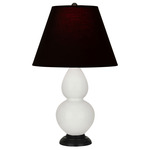 Double Gourd Table Lamp - Lily / Ink Black / Rose Red Lining