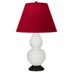 Double Gourd Table Lamp - Lily / Rose Red / Ink Black Lining