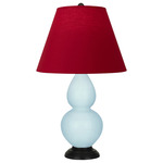 Double Gourd Table Lamp - Baby Blue / Rose Red / Ink Black Lining