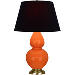 Double Gourd Table Lamp - Pumpkin / Ink Black / Rose Red Lining