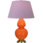 Double Gourd Table Lamp - Pumpkin / Lavender / Plum Lining