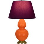 Double Gourd Table Lamp - Pumpkin / Plum / Lavender Lining