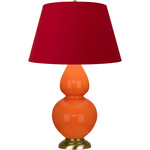 Double Gourd Table Lamp - Pumpkin / Rose Red / Ink Black Lining