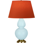 Double Gourd Table Lamp - Baby Blue / Tangerine / Taupe Lining