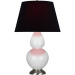 Double Gourd Table Lamp - Lily / Ink Black / Rose Red Lining