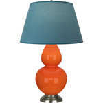 Double Gourd Table Lamp - Pumpkin / Bright Blue / Gray Lining