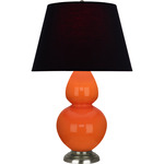 Double Gourd Table Lamp - Pumpkin / Ink Black / Rose Red Lining